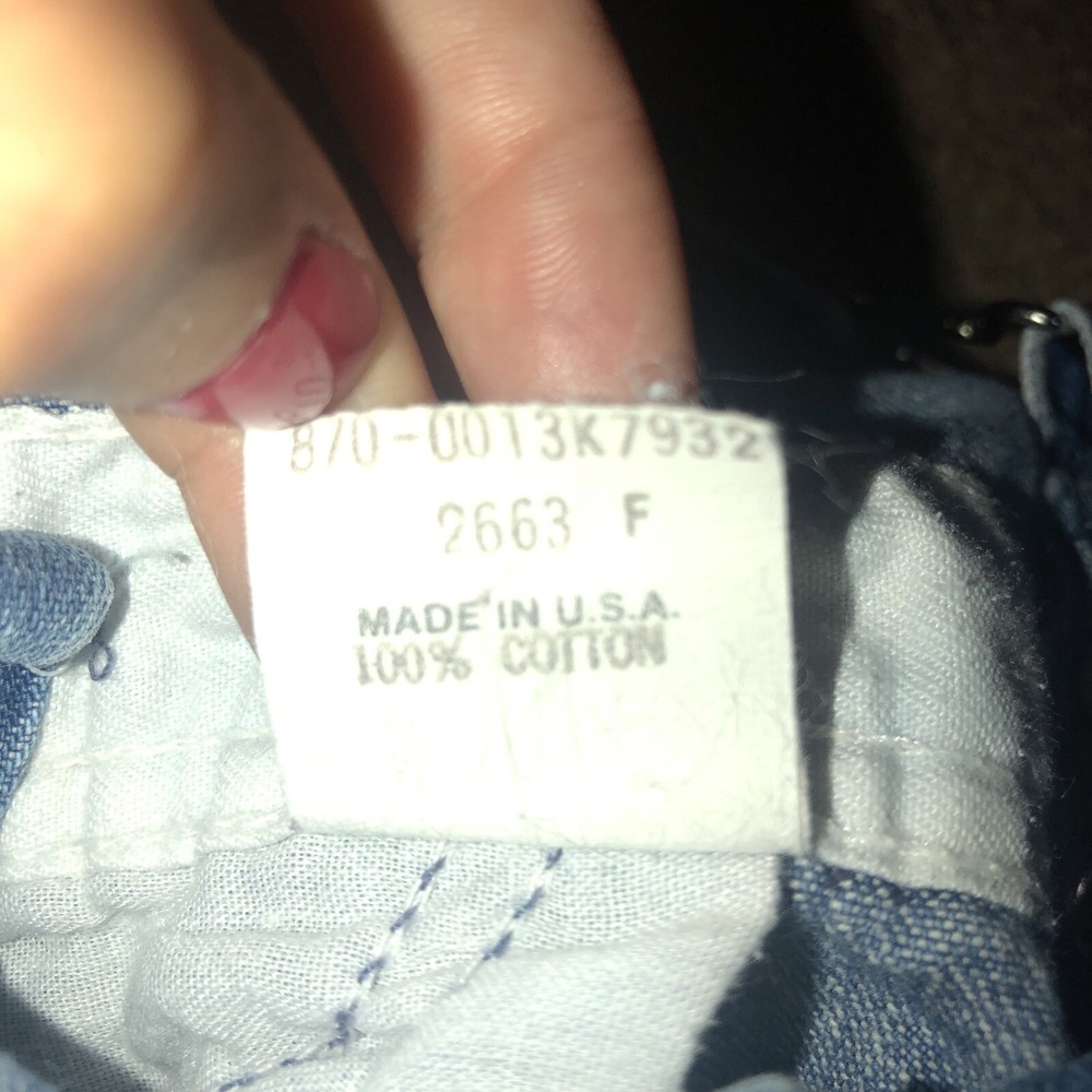 Vintage Osh Kosh B'Gosh Vestbak Denim Bib‎ Overalls 12 Months Stripe Detail USA - Picture 14 of 14